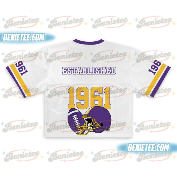 Minnesota American Croptop Mesh Football, Retro Vikes Game Day Croptop Mesh Football