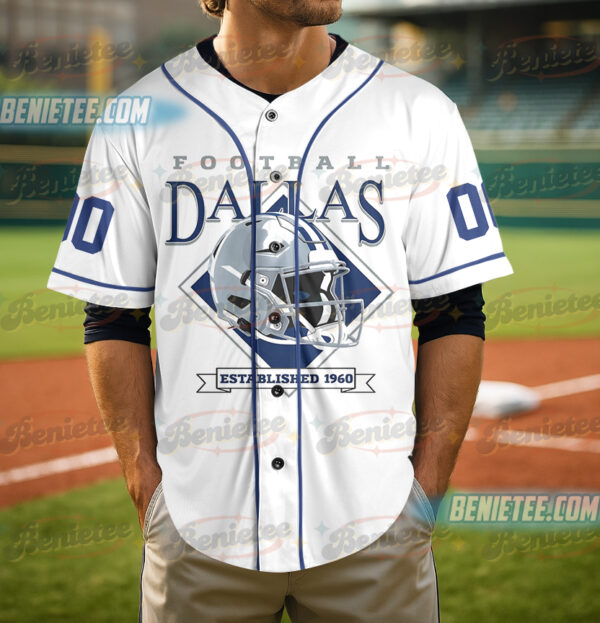 Dallas Cowboys Baseball Jersey, Vintage Retro Cowboys Baseball Jersey