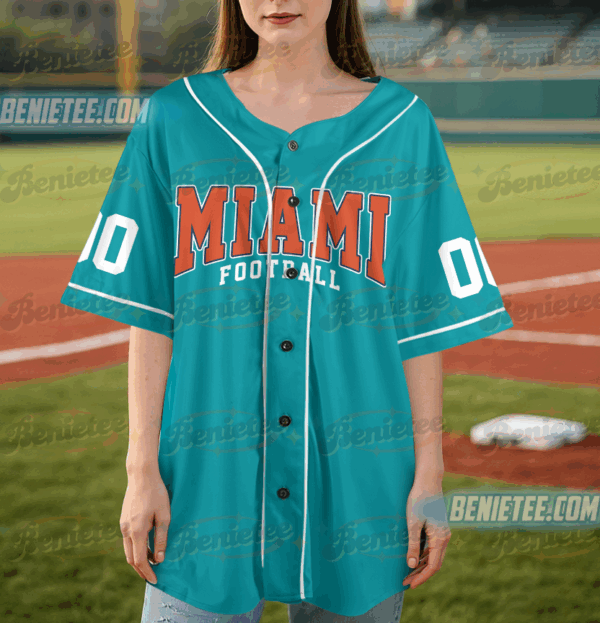 Miami Dolphins Team Baseball Jersey, Game Day Baseball Jersey