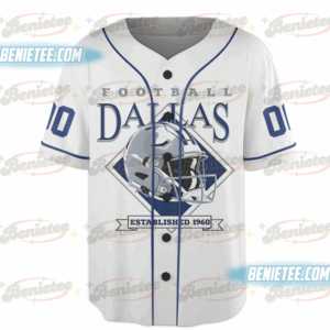 Dallas Cowboys Baseball Jersey, Vintage Retro Cowboys Baseball Jersey