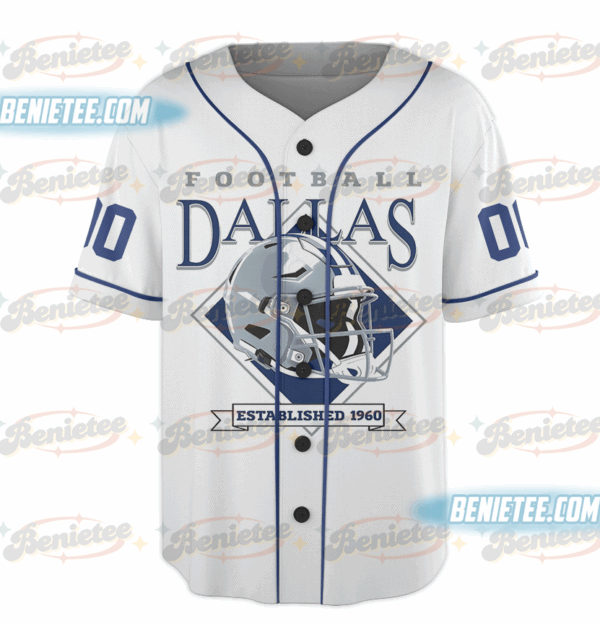 Dallas Cowboys Baseball Jersey, Vintage Retro Cowboys Baseball Jersey