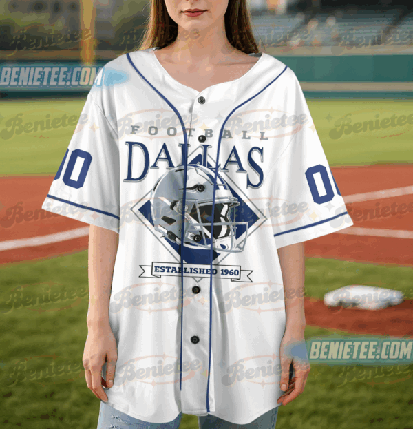 Dallas Cowboys Baseball Jersey, Vintage Retro Cowboys Baseball Jersey