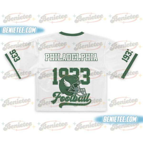 Philadelphia Game Day Croptop Mesh Football, Retro Clipart Croptop Mesh Football