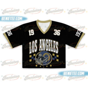 Los Angeles Game Day Croptop Mesh Football, Los Angeles Football Fan Gifts Croptop Mesh Football