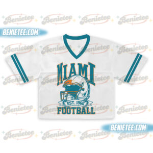 90s Retro Style Miami Croptop Mesh Football, Miami Game Day Croptop Mesh Football
