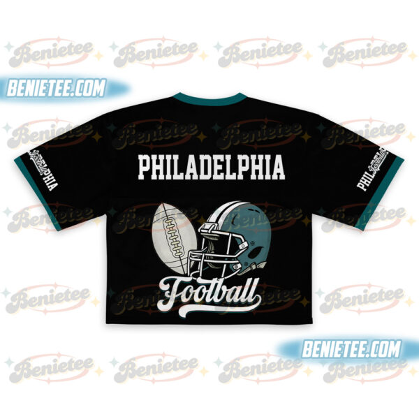 Philadelphia Croptop Mesh Football, Retro Philadelphia Game Day Croptop Mesh Football