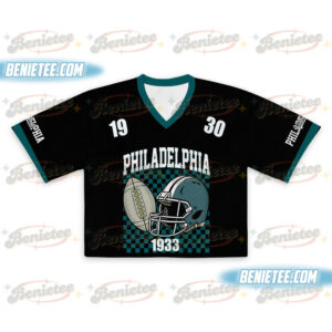 Philadelphia Croptop Mesh Football, Retro Philadelphia Game Day Croptop Mesh Football