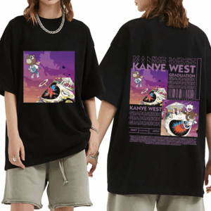 Rapper Kanye West Graduation T Shirt Men Hip Hop Vintage Short Sleeve T-shirt Casual Cotton Oversized T Shirts Streetwear Unisex