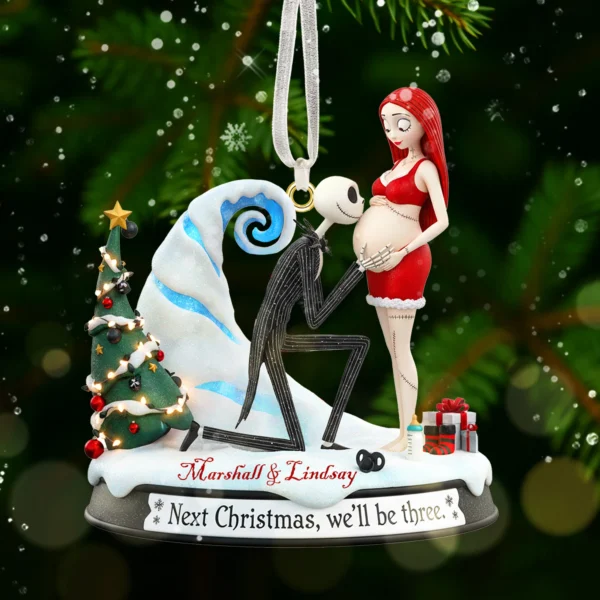 Jack And Sally Christmas Ornament, Nightmare Couple Ornament, Humorous Christmas Tree Decor