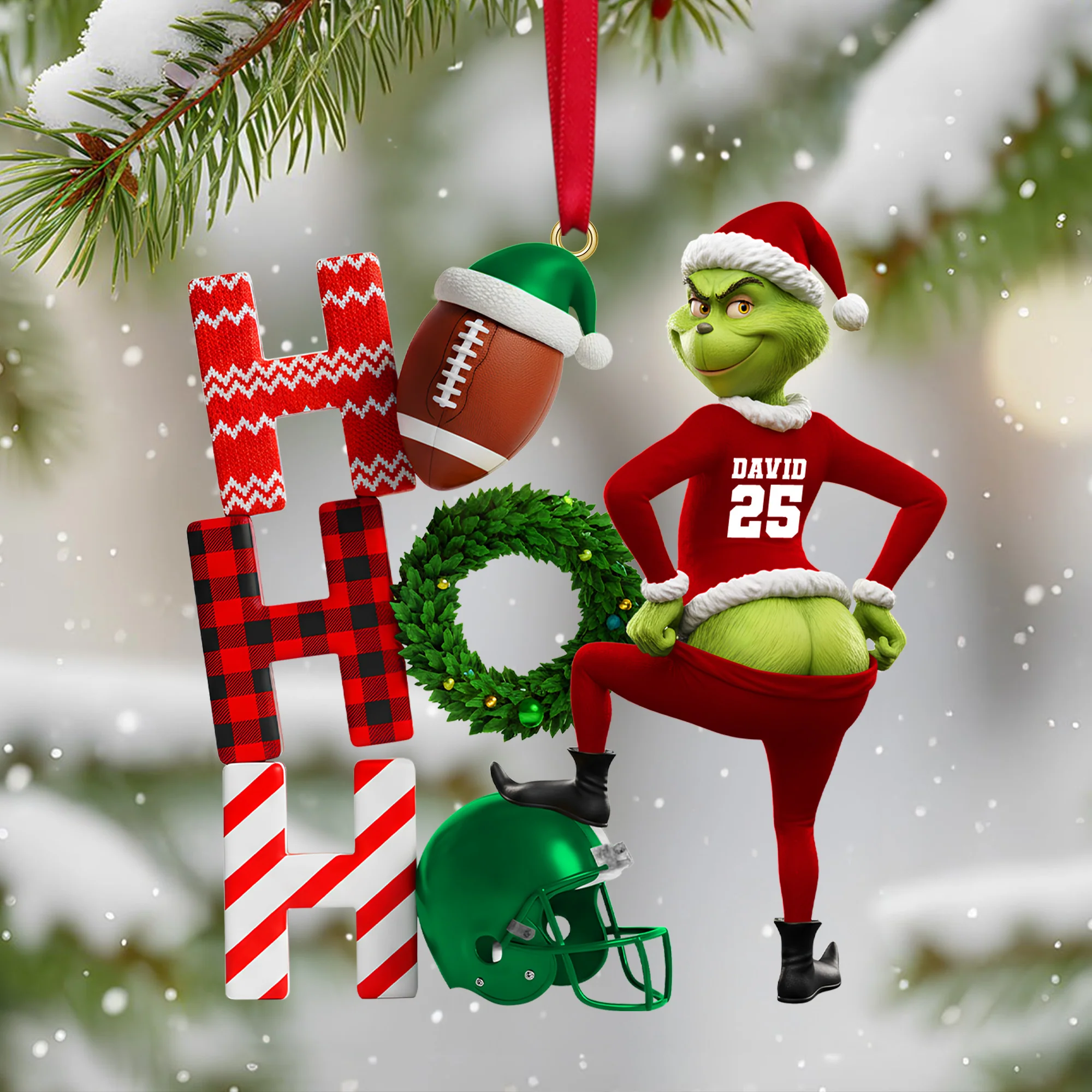 The Grinch Ornament, Merry Grinchmas Ornament, Green Monster Couple Christmas Ornament, Green Couple Ornament Anniversary Gift