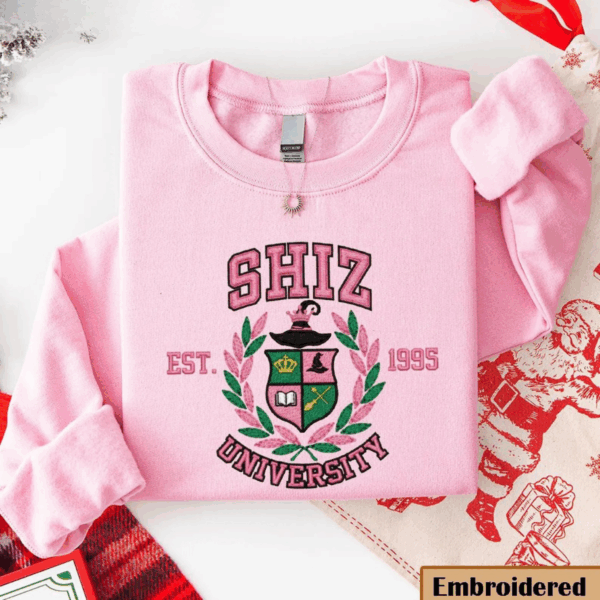 Embroidered Shiz University Sweatshirt, Wickeds Movie Crewneck, Wizard Shiz University