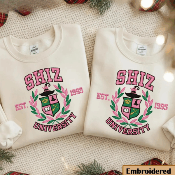 Embroidered Shiz University Sweatshirt, Wickeds Movie Crewneck, Wizard Shiz University