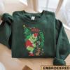 Embroidered Merry Christmas Grinch Sweatshirt, Funny Christmas Embroidered Sweater
