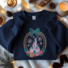 EMBROIDERED Coquette Bows Disney Castle Christmas Sweatshirt, Disneyland Christmas Tee, Disney Gingerbread Candy Cane Sweater,Holiday Season