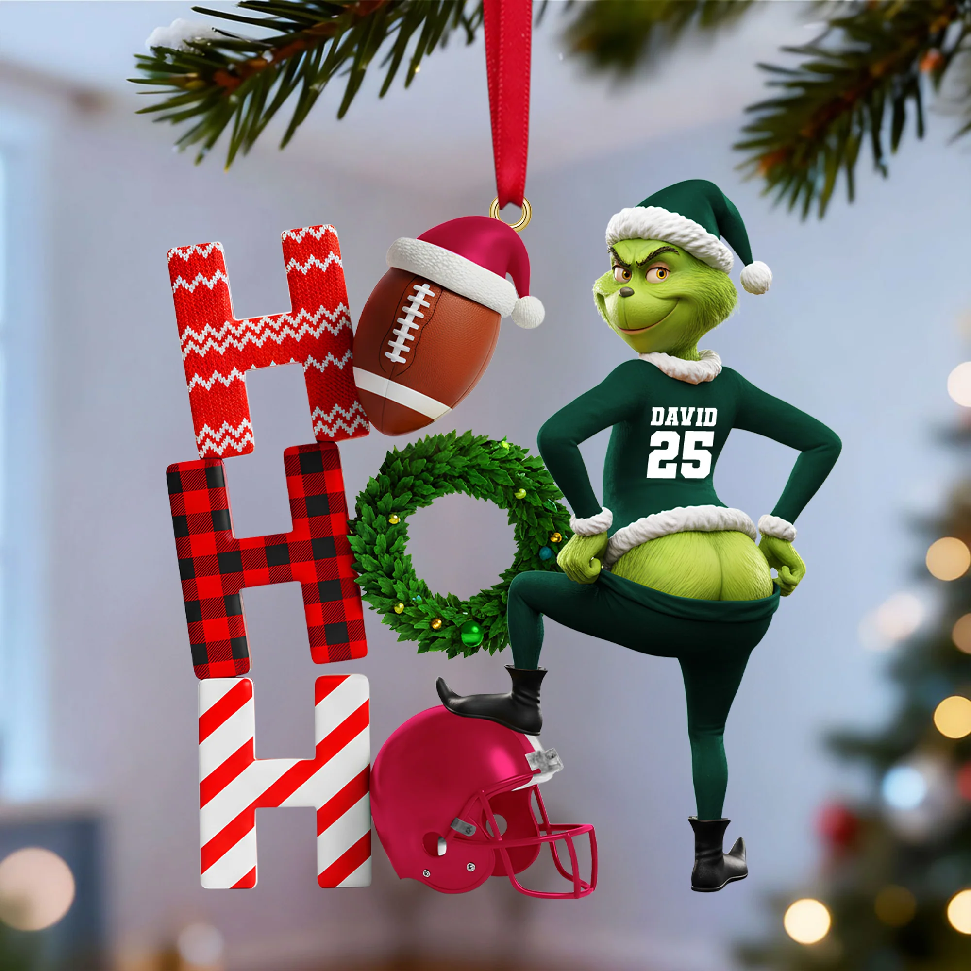 The Grinch Ornament, Merry Grinchmas Ornament, Green Monster Couple Christmas Ornament, Green Couple Ornament Anniversary Gift