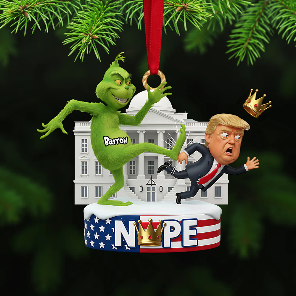 Funny Trump Ornament, The Grinch Ornament, Merry Grinchmas Ornament, Green Monster Couple Christmas Ornament, Green Couple Ornament Anniversary Gift