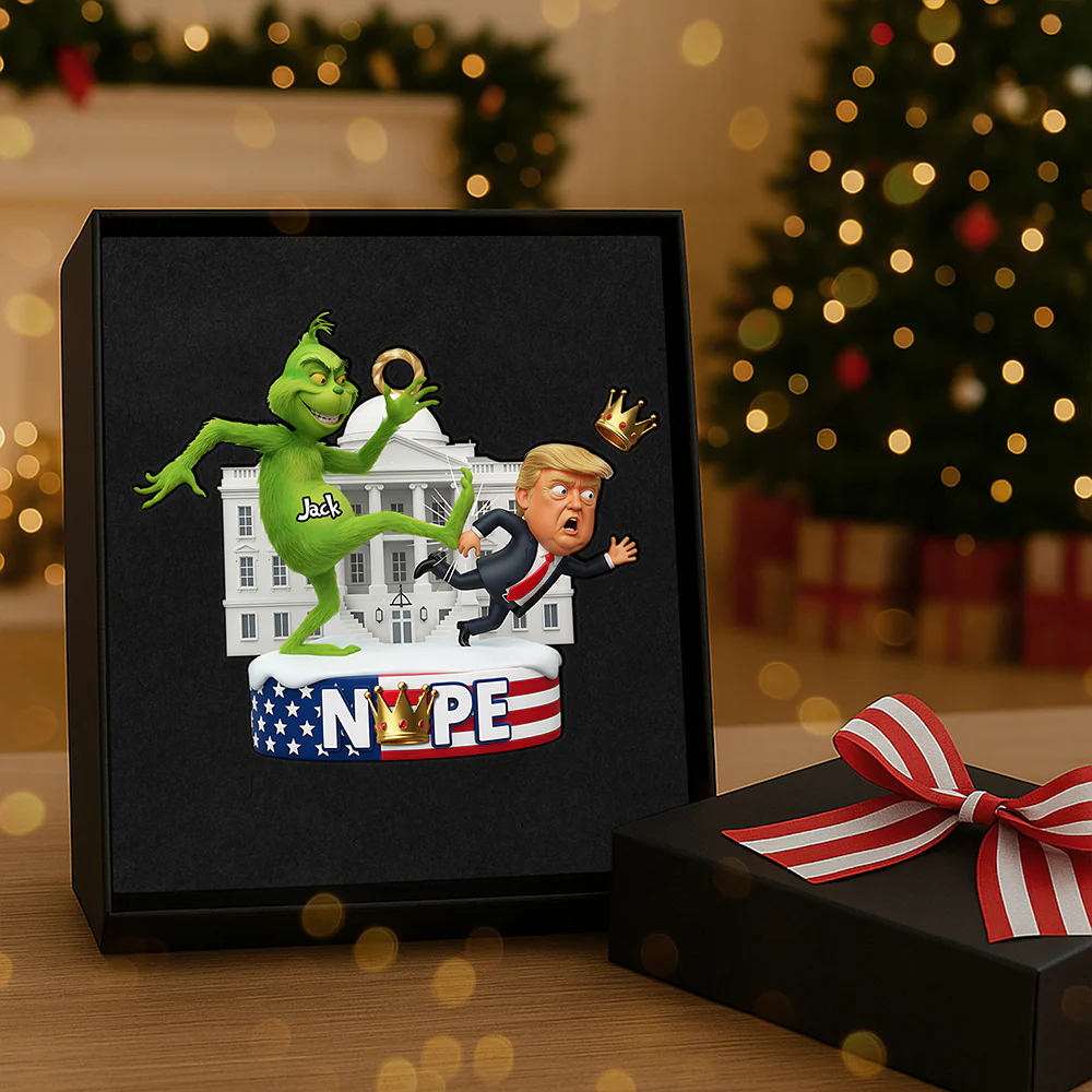 Funny Trump Ornament, The Grinch Ornament, Merry Grinchmas Ornament, Green Monster Couple Christmas Ornament, Green Couple Ornament Anniversary Gift