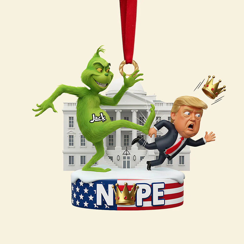 Funny Trump Ornament, The Grinch Ornament, Merry Grinchmas Ornament, Green Monster Couple Christmas Ornament, Green Couple Ornament Anniversary Gift