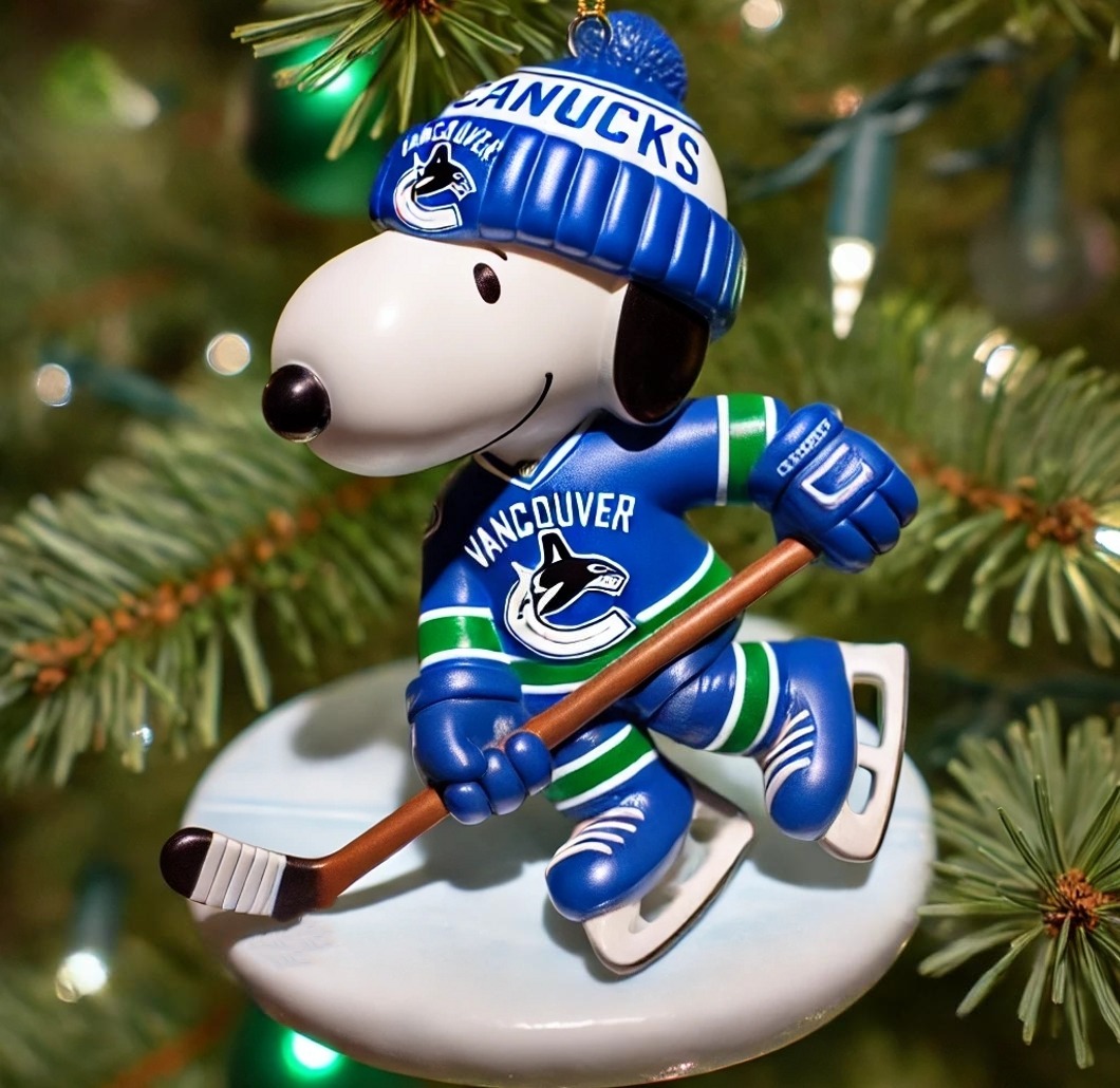 Vancouver Canucks Hockey Snoopy Ornament