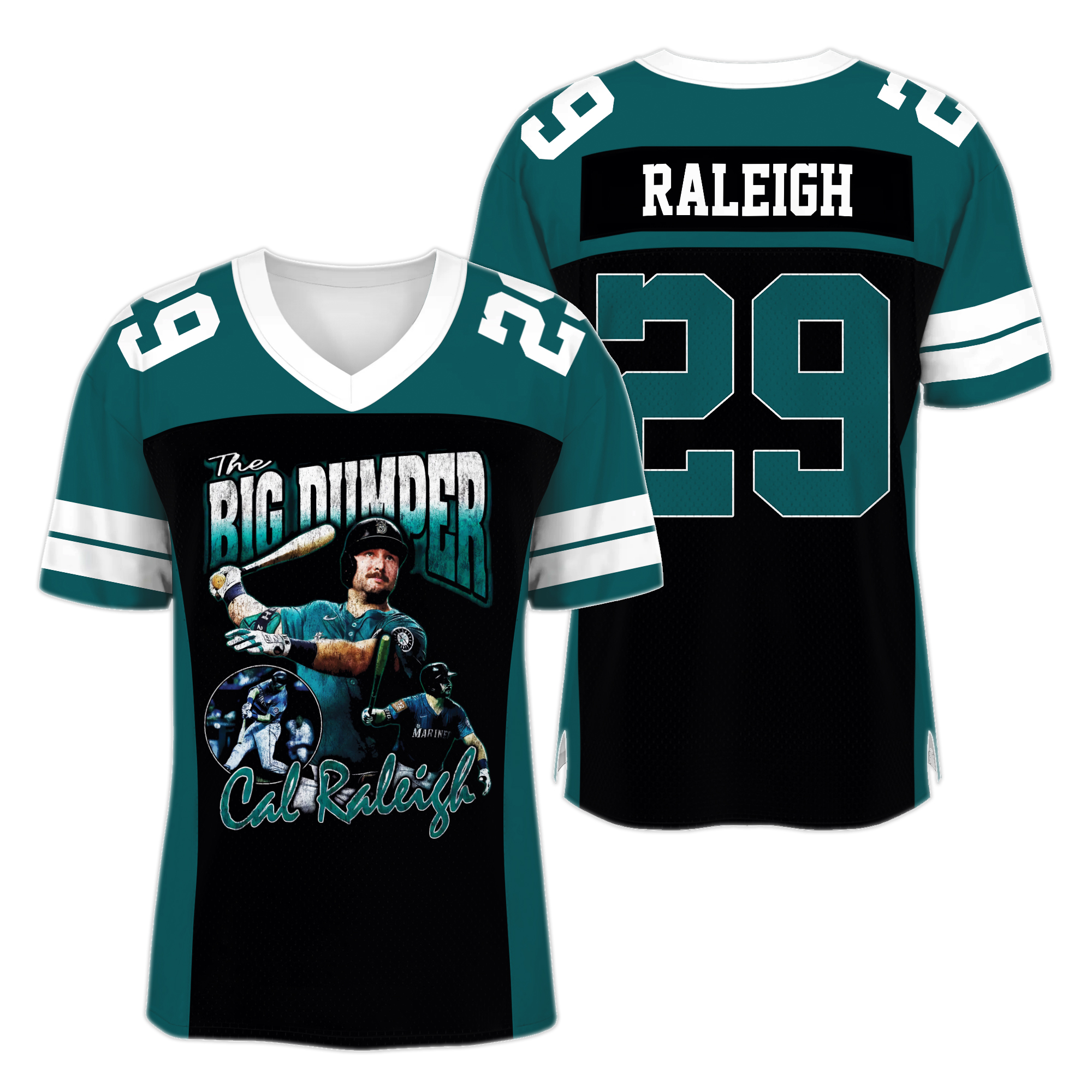 Cal Raleigh The Big Dumper Oversized Bootleg Mariners Football Jersey