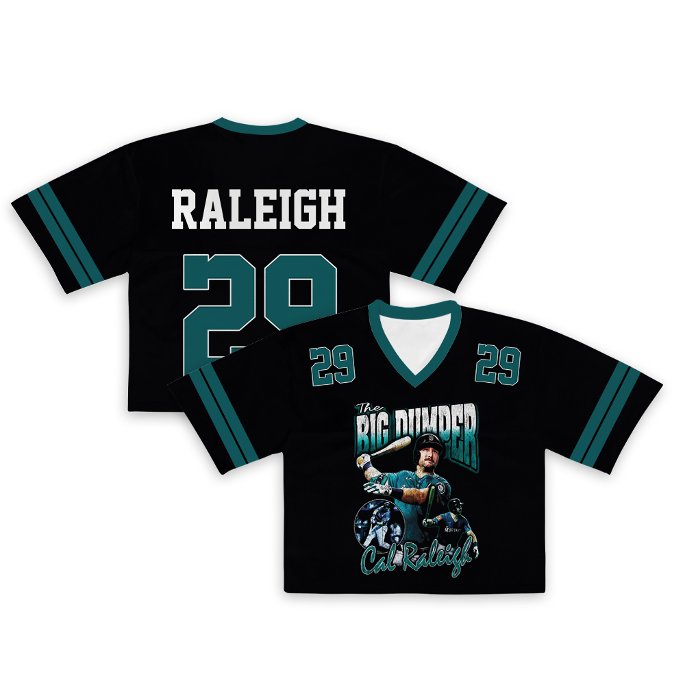Cal Raleigh The Big Dumper Oversized Bootleg Mariners Croptop Football Jersey