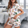 Bluey Christmas Satin Pajamas Short Set For Women