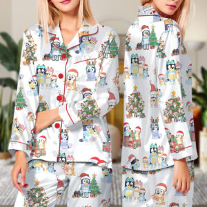 Bluey Christmas Satin Pajamas Long Set For Women
