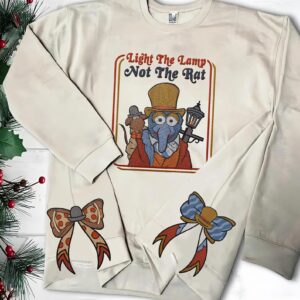 Embroidered Disney The Muppets Christmas Carol Characters Coquette Side Bow Sweatshirt, Custom Disney Family Christmas Matching Shirt