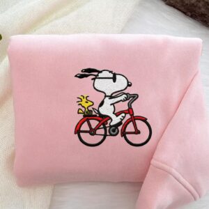 Christmas Snoopy Embroidered Sweatshirt, Christmas Cartoon Dog Shirt, Holiday Season Shirt