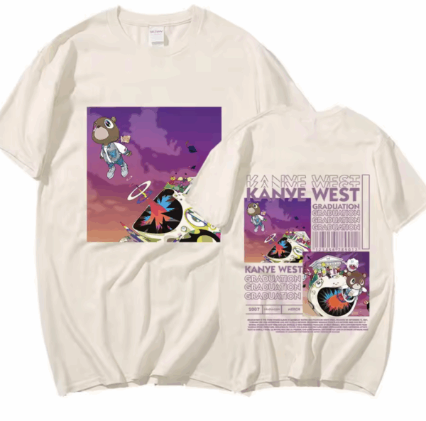 Rapper Kanye West Graduation T Shirt Men Hip Hop Vintage Short Sleeve T-shirt Casual Cotton Oversized T Shirts Streetwear Unisex