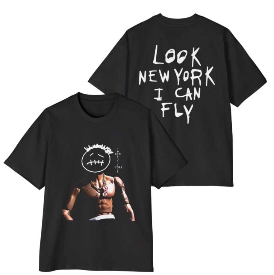 Vintage Travis Scott Shirt, Look New York I Can Fly Shirt, High Quality Tee , Retro Rap Graphic Tee