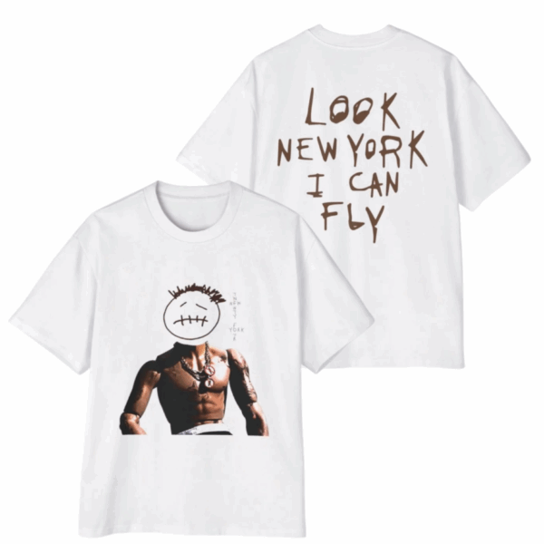 Vintage Travis Scott Shirt, Look New York I Can Fly Shirt, High Quality Tee , Retro Rap Graphic Tee