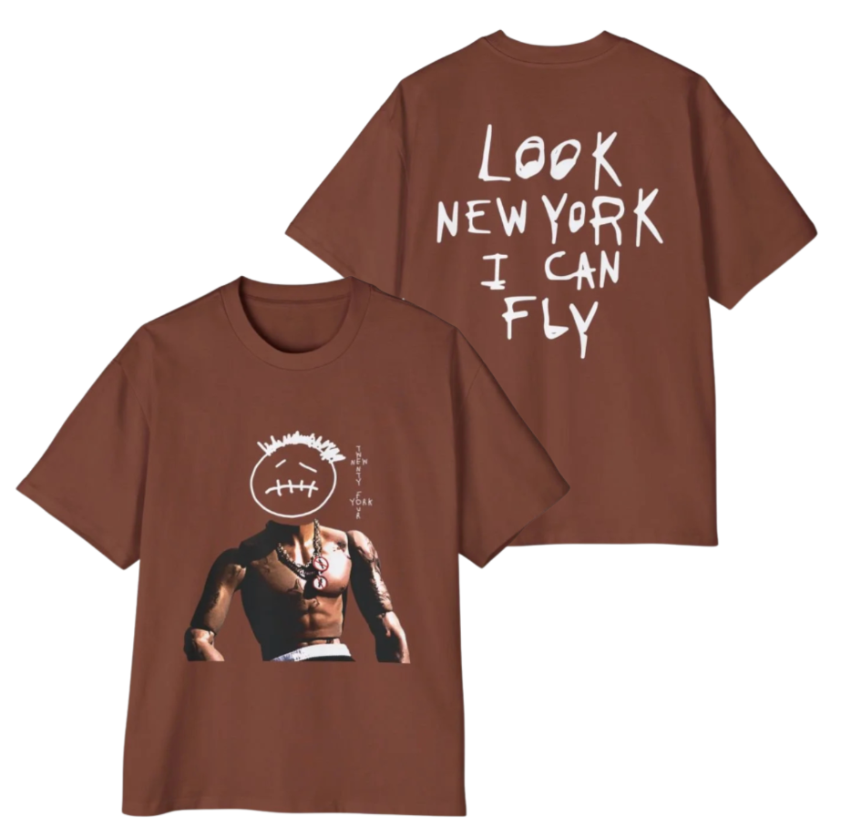 Vintage Travis Scott Shirt, Look New York I Can Fly Shirt, High Quality Tee , Retro Rap Graphic Tee