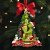 The Grinch Ornament, Merry Grinchmas Ornament, Funny Grinch Monster Ornament, Personalized Green Monster Couple Christmas
