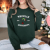 Christmas Whoville University 1957 Embroidered Sweatshirt, Festive Embroidery Christmas Crewneck