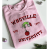 Christmas Whoville University 1957 Embroidered Sweatshirt, Festive Embroidery Christmas Crewneck