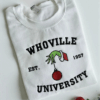 Christmas Whoville University 1957 Embroidered Sweatshirt, Festive Embroidery Christmas Crewneck