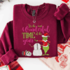 Embroidered Grinch Christmas Sweatshirt, It's The Most Wonderful Time Of The Year Christmas Shirt