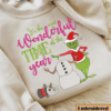 Embroidered Grinch Christmas Sweatshirt, It's The Most Wonderful Time Of The Year Christmas Shirt