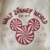 Embroidered Mickey Peppermint Swirl Christmas Tee Shirt, Walt Disney World Christmas Family Shirt, Magic Kingdom Shirt, Disneyland Xmas Tee