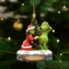Personalized Grinch Christmas Ornament, Funny Green Monster Couple, Custom Holiday Tree Decoration, Christmas Ornament