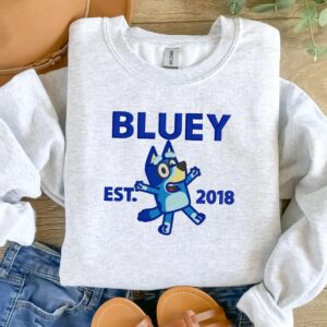 Bluey embroidered kid and adult sweatshirts.