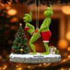 Personalized Grinch Christmas Ornament, Funny Green Monster Couple, Custom Holiday Tree Decoration, Christmas Ornament