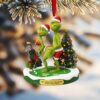 Personalized Grinch Christmas Ornament, Funny Green Monster Couple, Custom Holiday Tree Decoration, Christmas Ornament