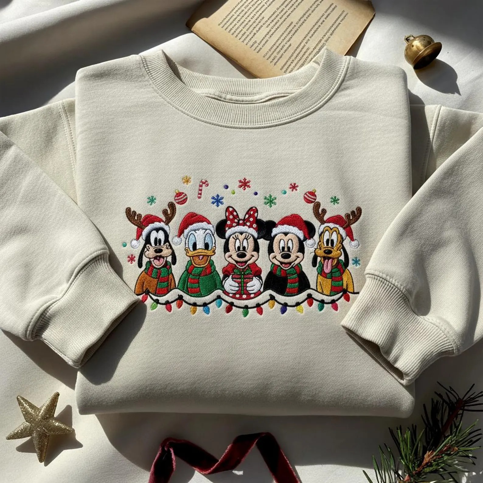 Disney Christmas Embroidered Sweatshirt, Mickey’s Very Merry Christmas