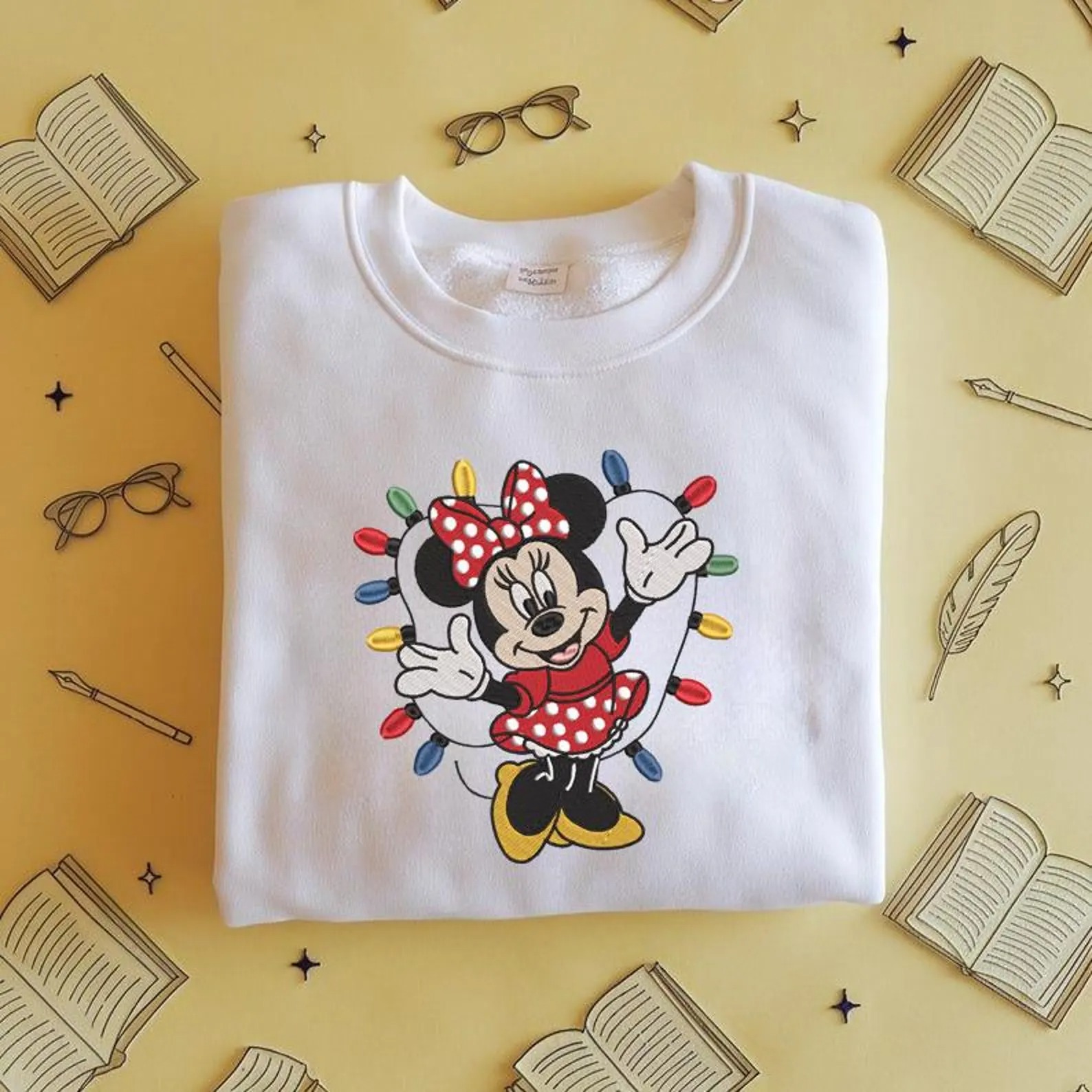 Embroidered Minnie Mouse Christmas Sweatshirt, Disney Holiday Embroidered Crewneck, Disney Family Christmas Shirts, Disneyland Christmas