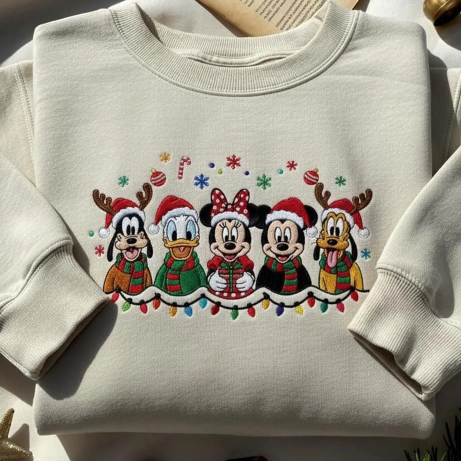 Disney Christmas Embroidered Sweatshirt, Mickey’s Very Merry Christmas