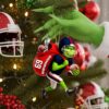 The Grinch Ornament, Merry Grinchmas Ornament, Green Monster Couple Christmas Ornament, Grinch Football Ornament, Funny Sports Acrylic Ornament