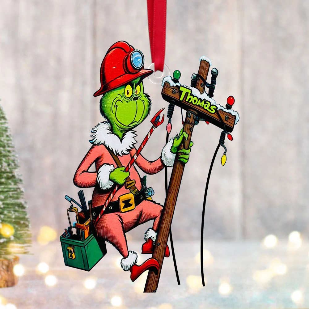 The Grinch Ornament, Merry Grinchmas Ornament, Green Monster Couple Christmas Ornament, Green Couple Ornament Anniversary Gift