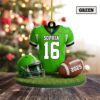 Personalized American Football Christmas Ornament, Custom Football Player Uniform Ornament, Football Helmet And Ball, Football Lovers Gift
